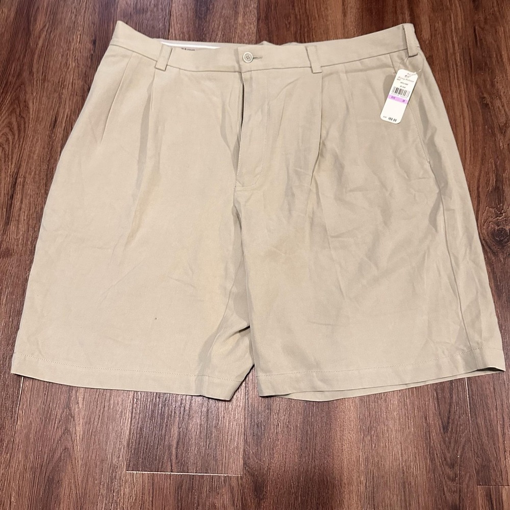 Tommy Bahama Shorts Mens 38 Khaki Tortola Pleated Chino Canvas TB8525 Relaxed